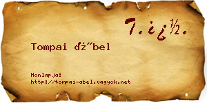 Tompai Ábel névjegykártya